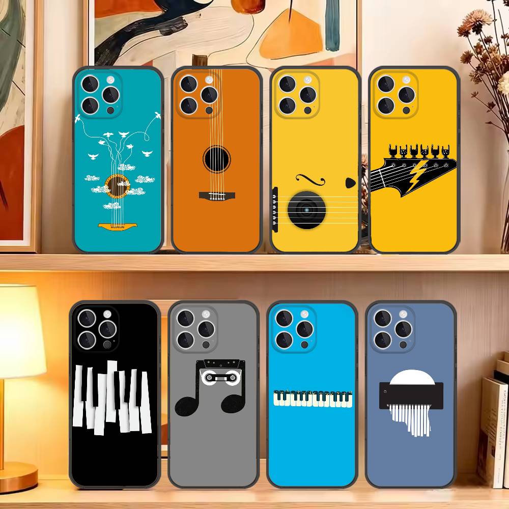 Musical Instrument Quotes - Minimal Flat Music Instrument Phone Case