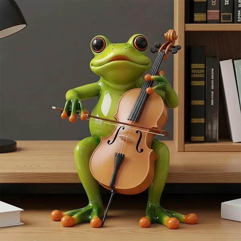 Musical Instrument Japan - Interesting Frog Shaped Resin Ornaments, Miniature
