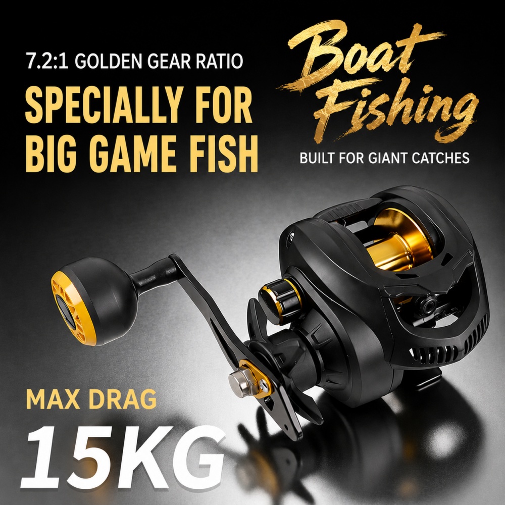 Ocean Drum Wave - 7.2:1 Heavy Duty Baitcasting Reel 15kg