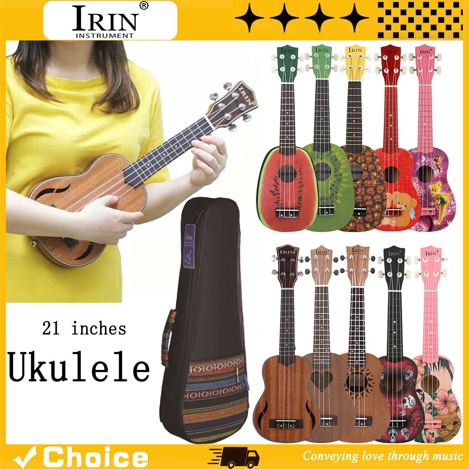 Musical Instrument Names - 21 Inch Ukulele Hawaiian Guitar Soprano