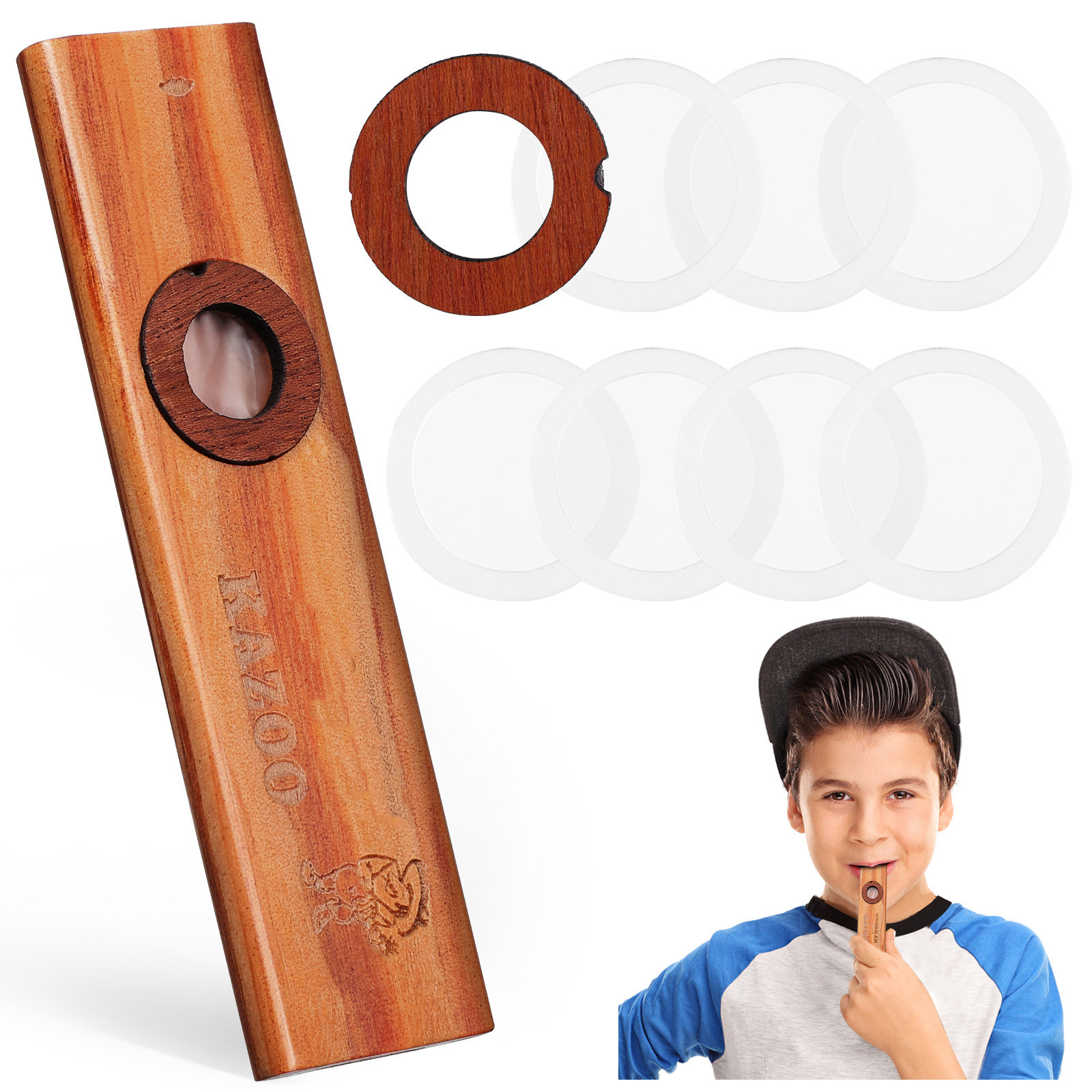 Musical Instrument Easy To Learn For Adults - 1Set Wooden Kazoo Kazoo Flute Made