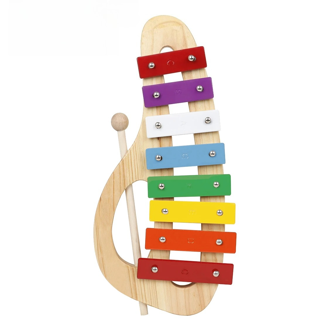 Musical Instrument Xylophone - 8-Tone Rainbow Xylophone, Metal Sheet Percussion