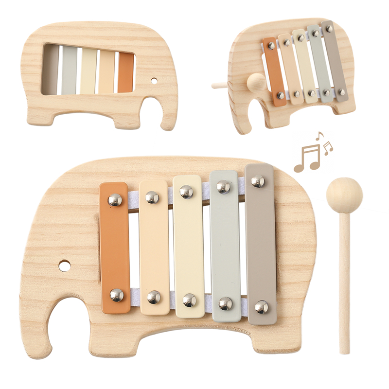 Musical Instruments Cartoon - Baby Montessori Toy Cartoon Elephant Percussion