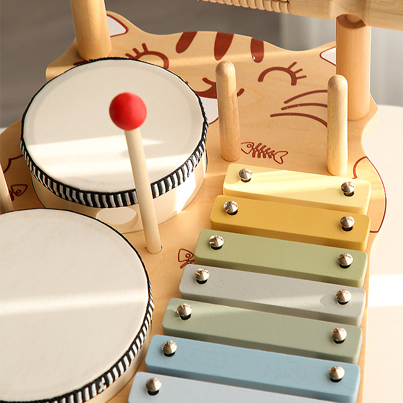 Musical Instrument Xylophone - Montessori Educational Toys Wooden Xylophone Drum