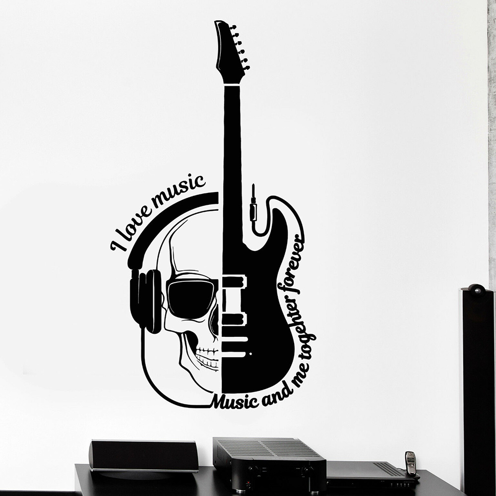 Musical Instrument Quotes - Vinyl Wall Decal Music Notes Rock