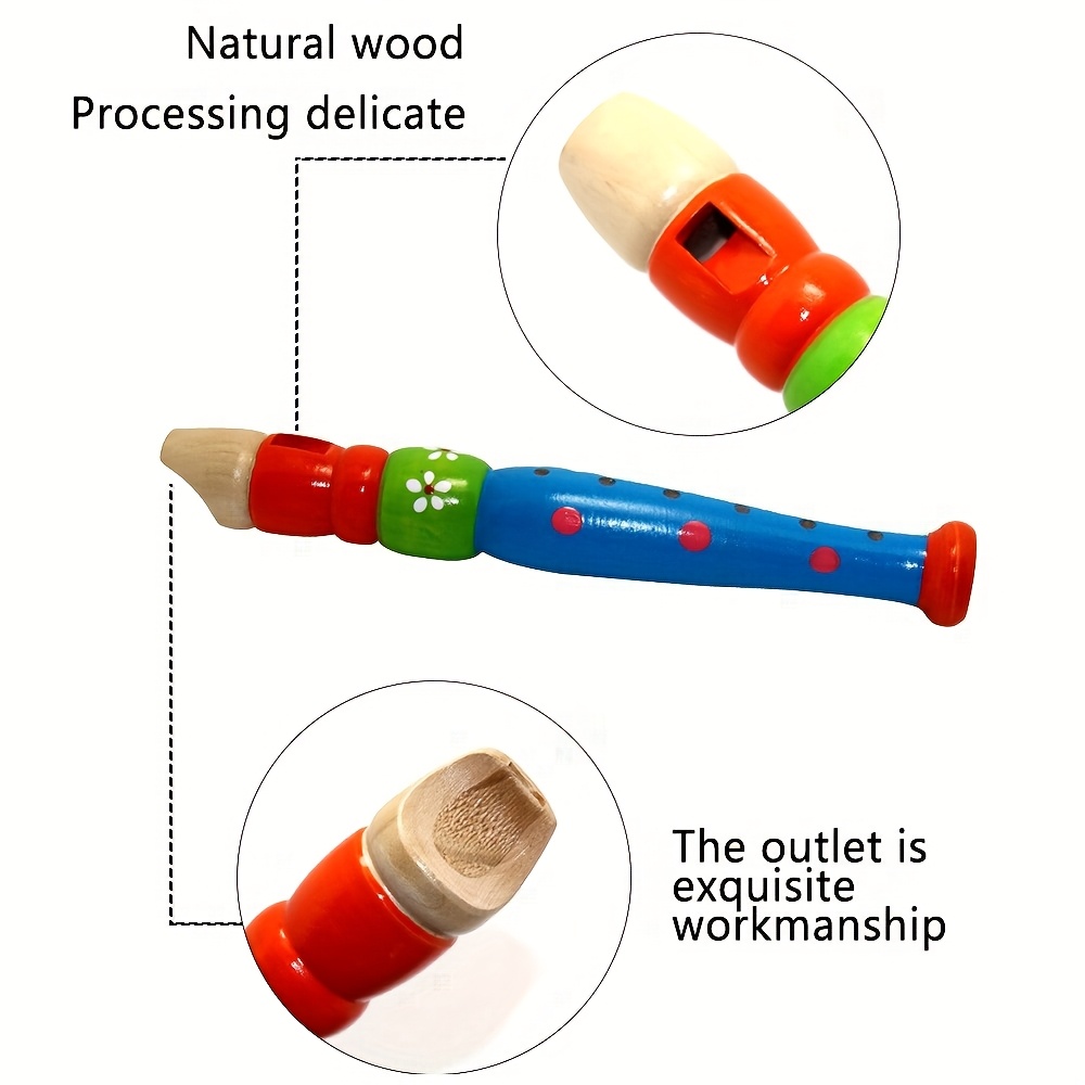 1pc Wooden Flute 6-Hole Colorf - Musical Instruments Cartoon recension och pris