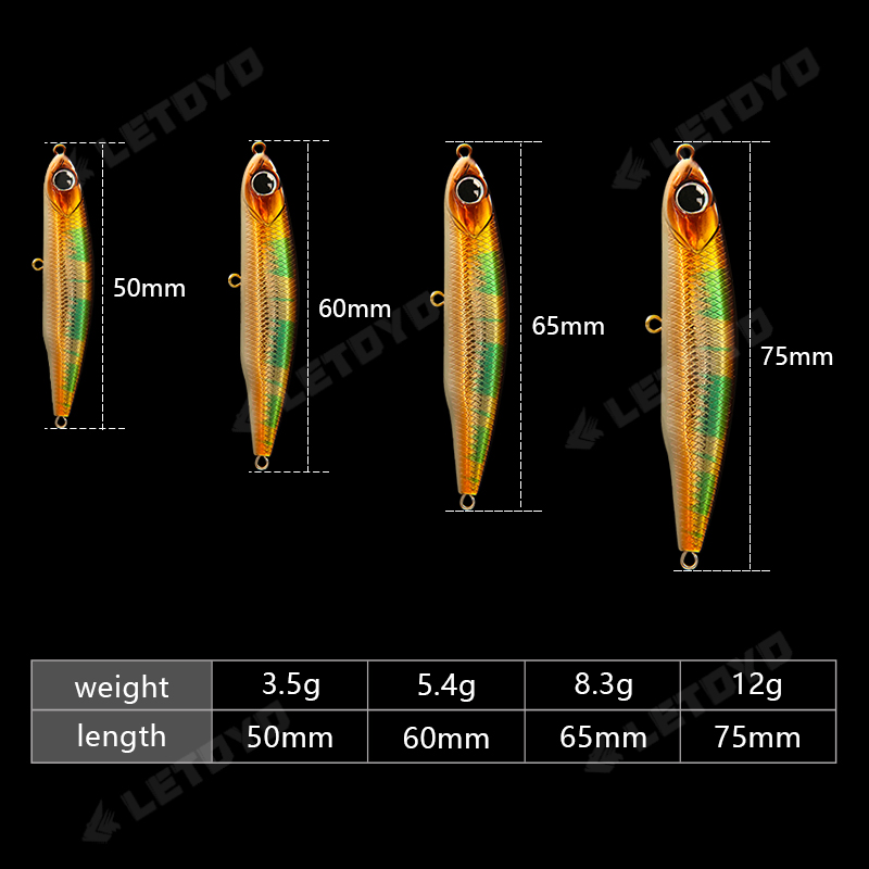 LETOYO Sinking Pencil 17g 12g- - Rain Stick Percussion recension och pris