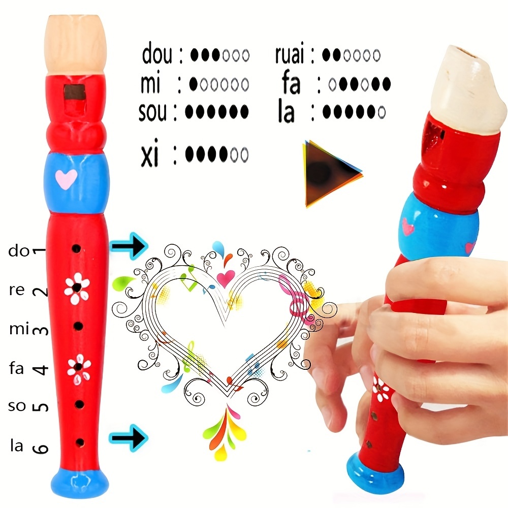 1pc Wooden Flute 6-Hole Colorf - Musical Instruments Cartoon recension och pris