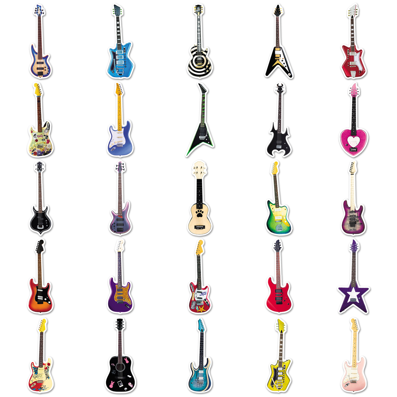 50-Pack Guitar Graffiti Sticke - Musical Instruments Cartoon recension och pris