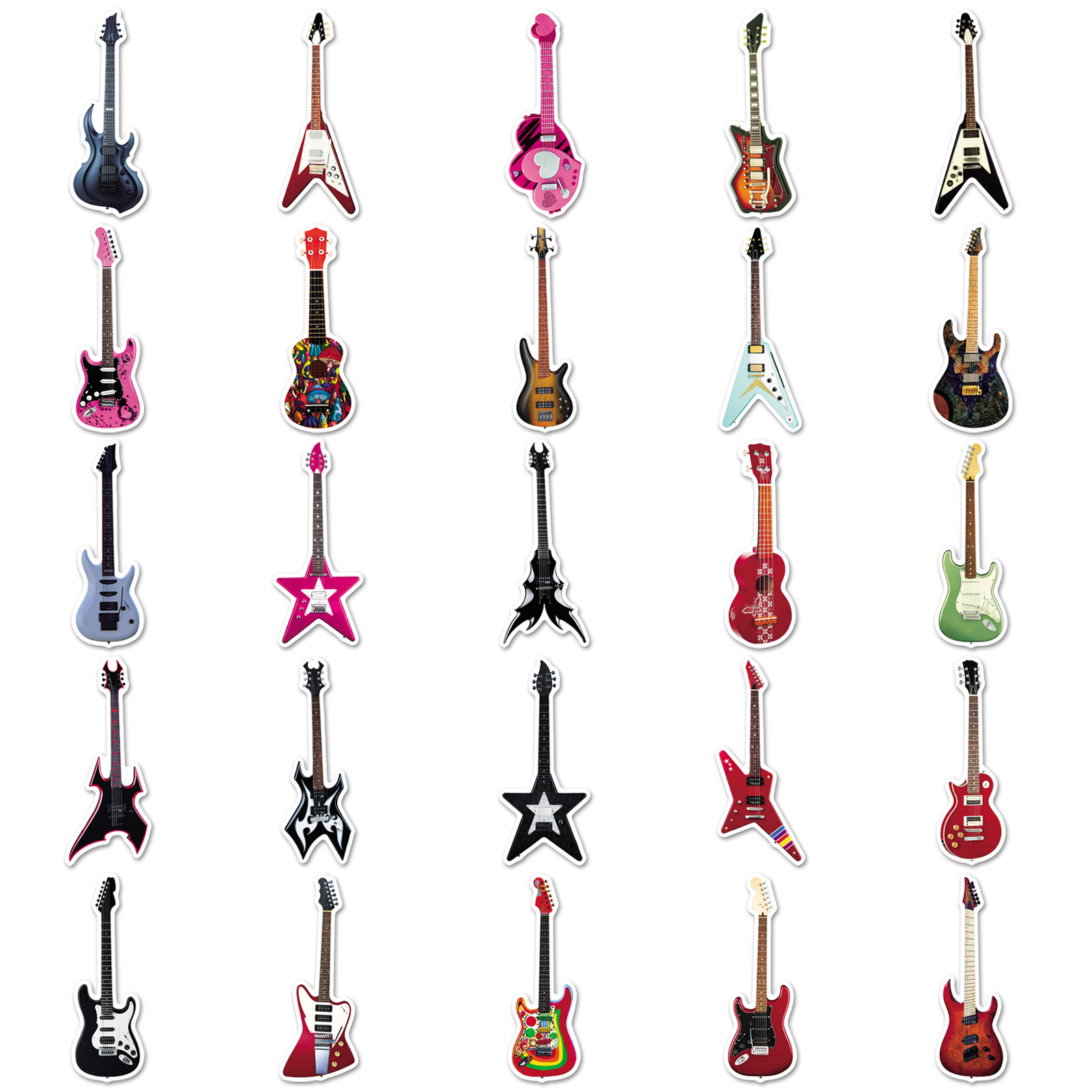 50-Pack Guitar Graffiti Sticke - Musical Instruments Cartoon recension och pris