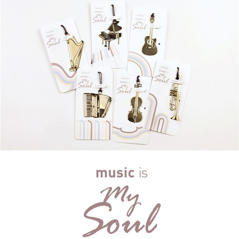 6pcs Music Metal Bookmark Gold - Musical Instrument Book recension och pris